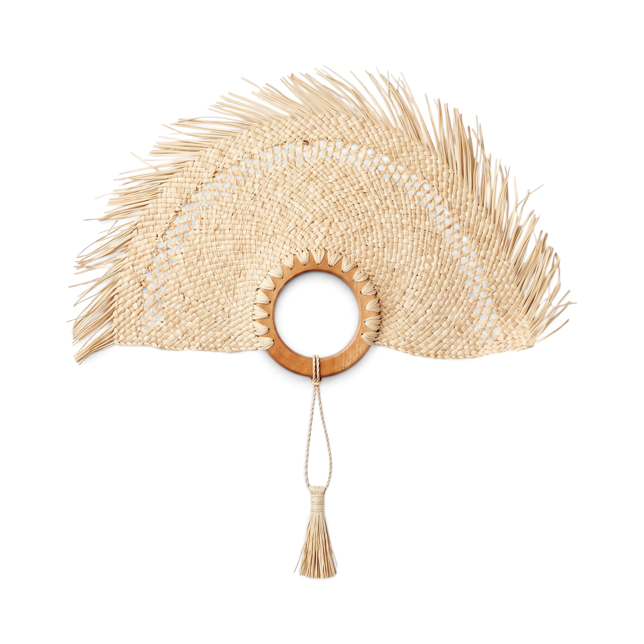 Hand Fan Panama Handle Kayu Lubang