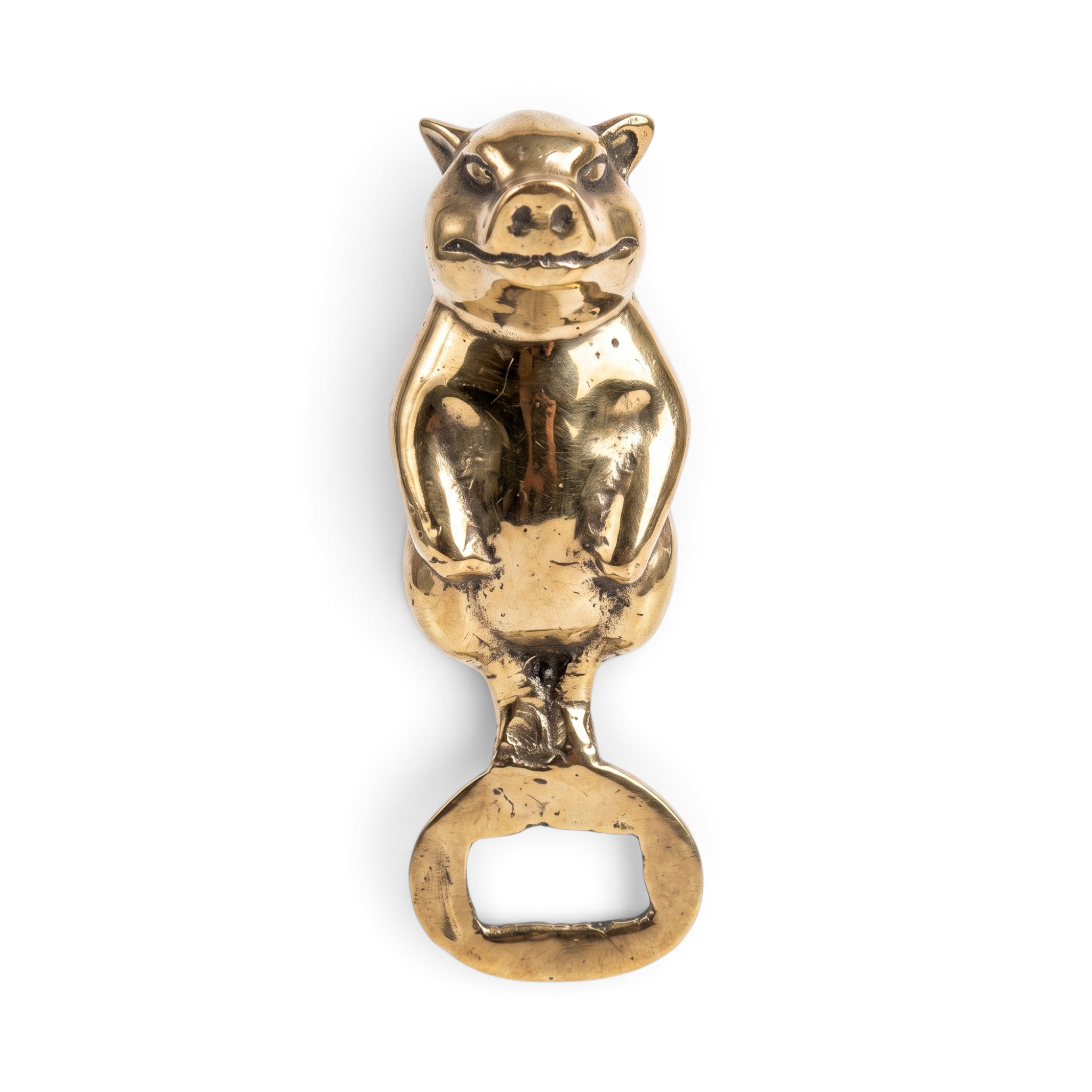 Brass Smiling Pig Bottle Opener