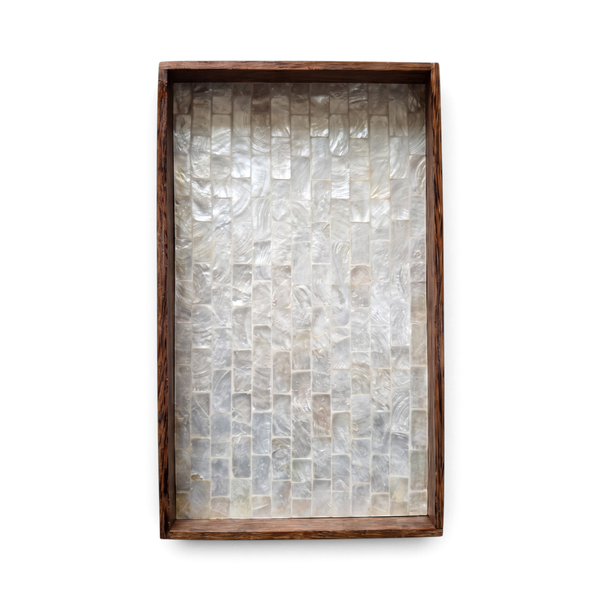 Tray Kerang Putih Lis Kayu