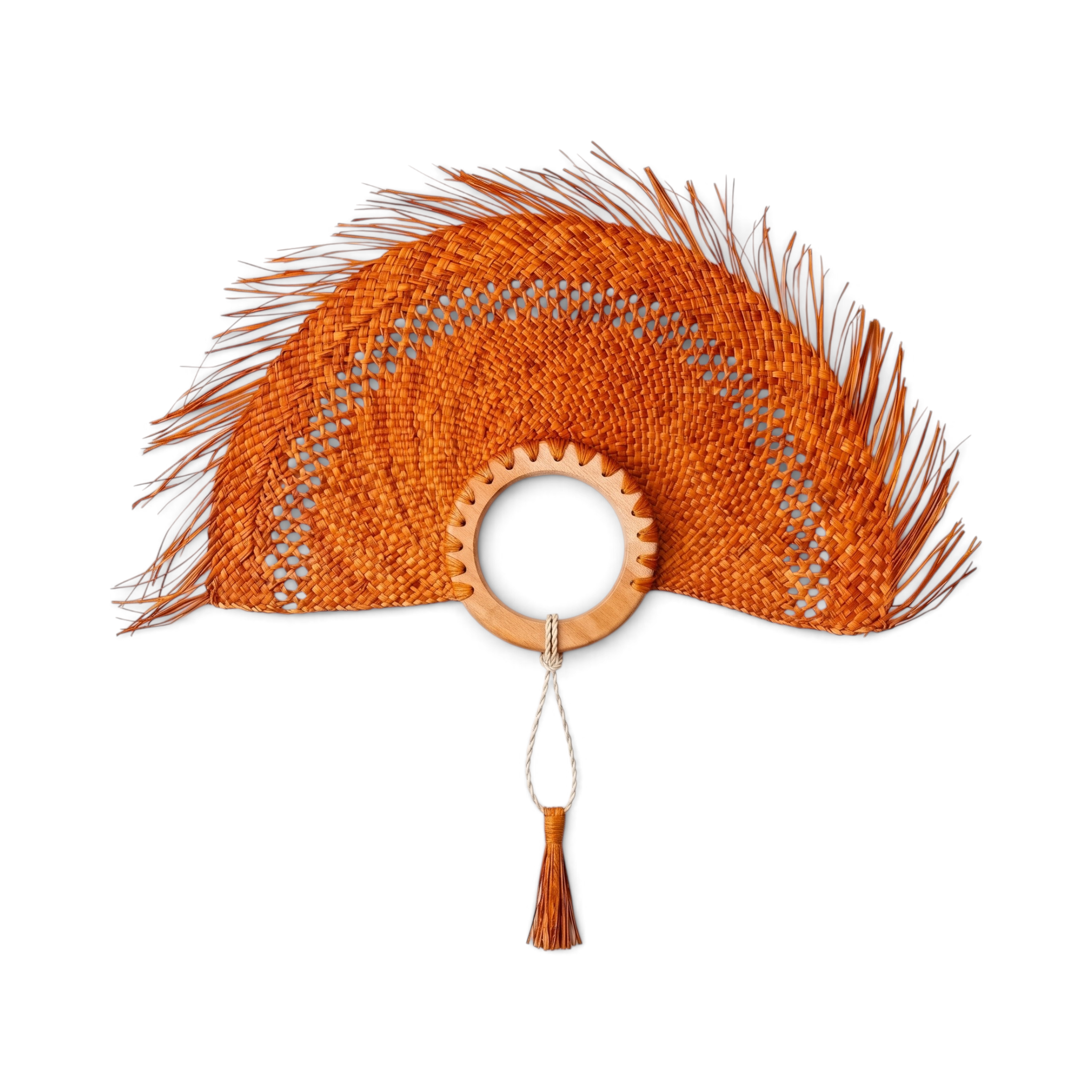 Hand Fan Panama Handle Kayu Lubang