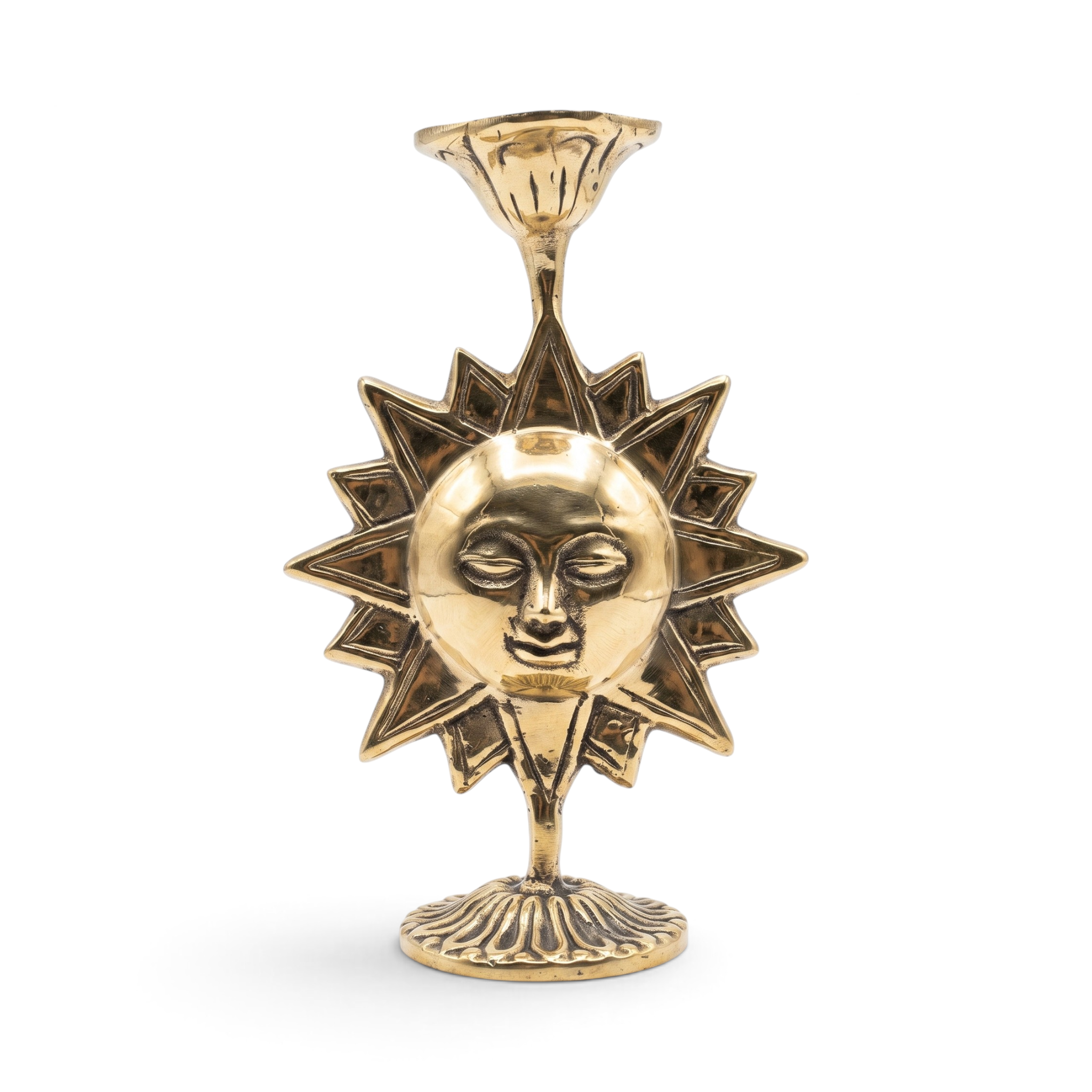 Brass Sun Candle Holder
