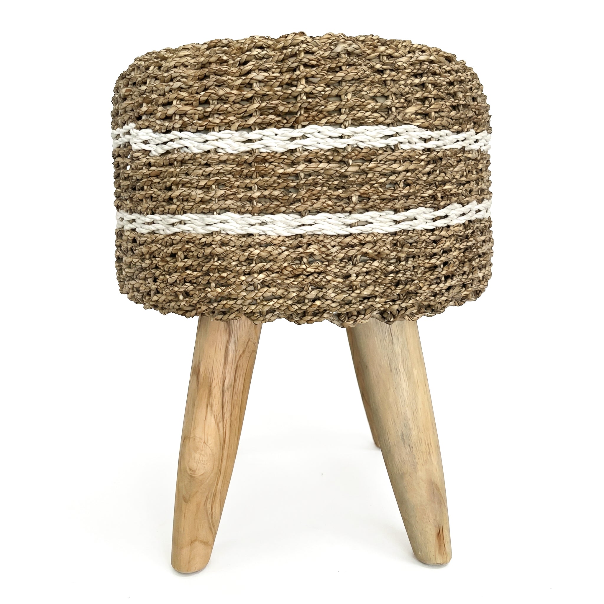 Stool Kaki Lancip Lis Seagrass