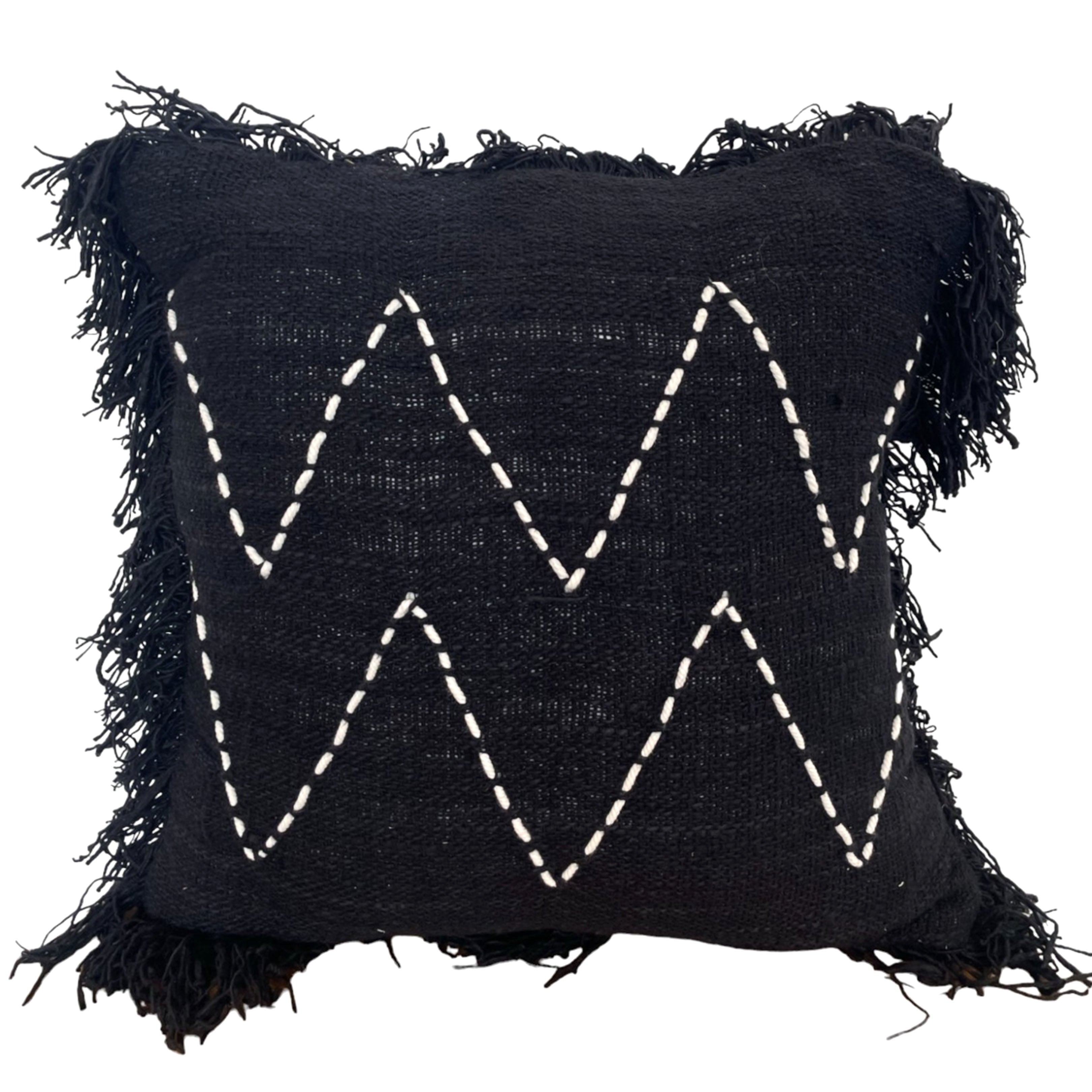 Housse de coussin Jemme Stitch Fringe (carrée)