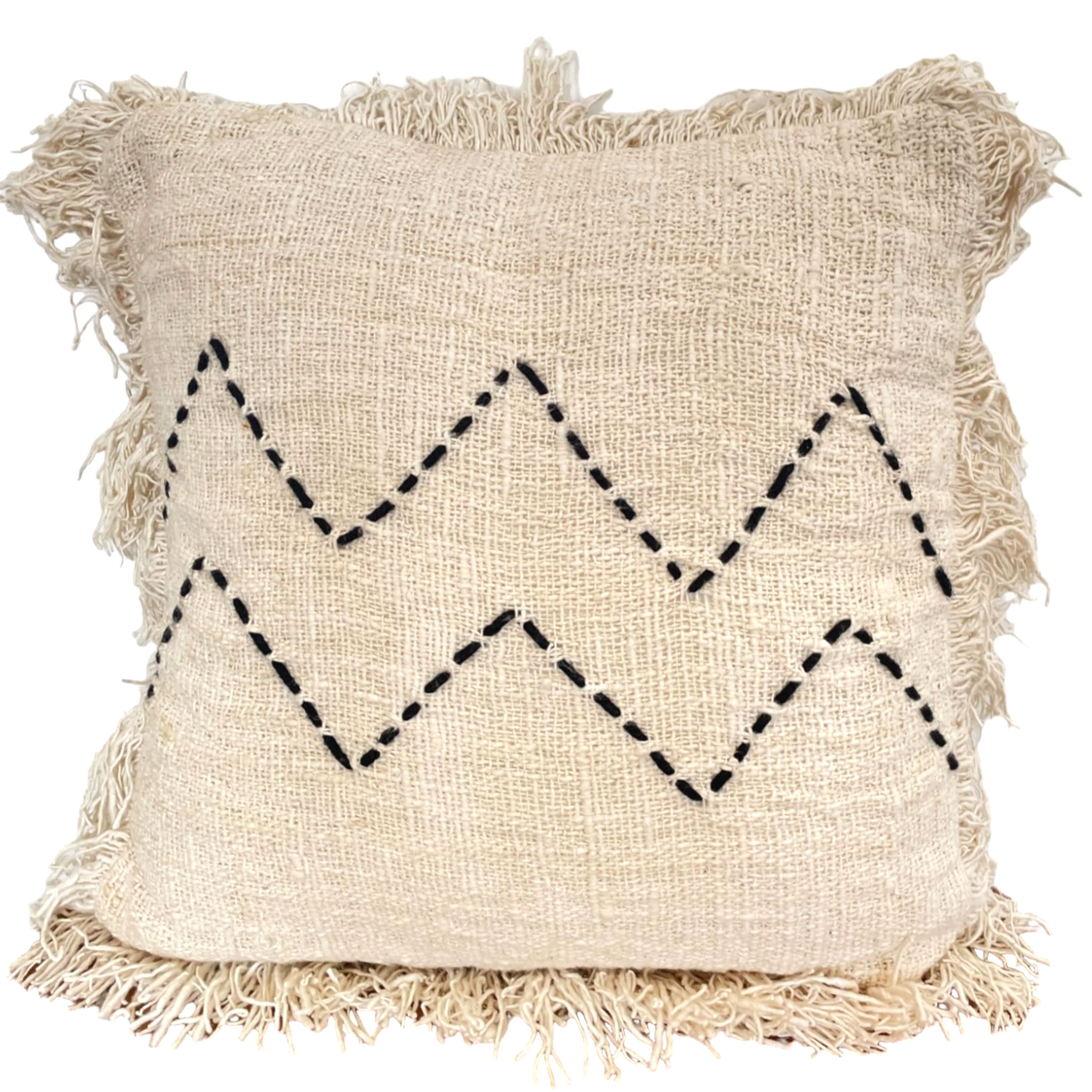 Housse de coussin Jemme Stitch Fringe (carrée)