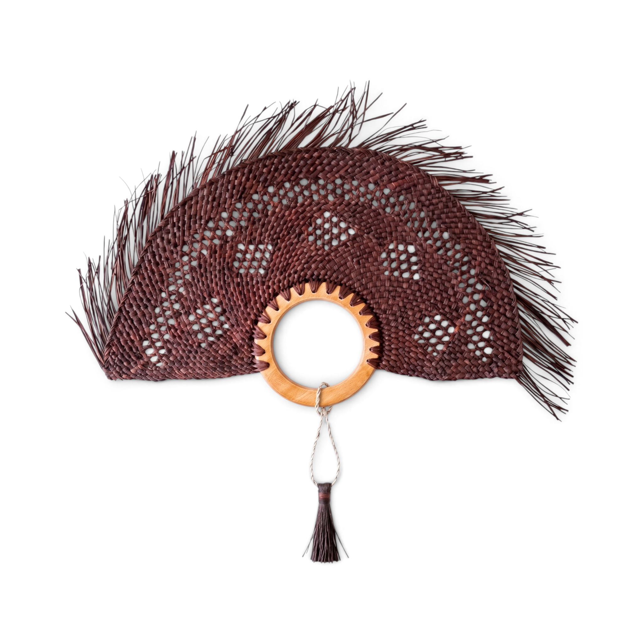 Hand Fan Panama Handle Kayu Lubang