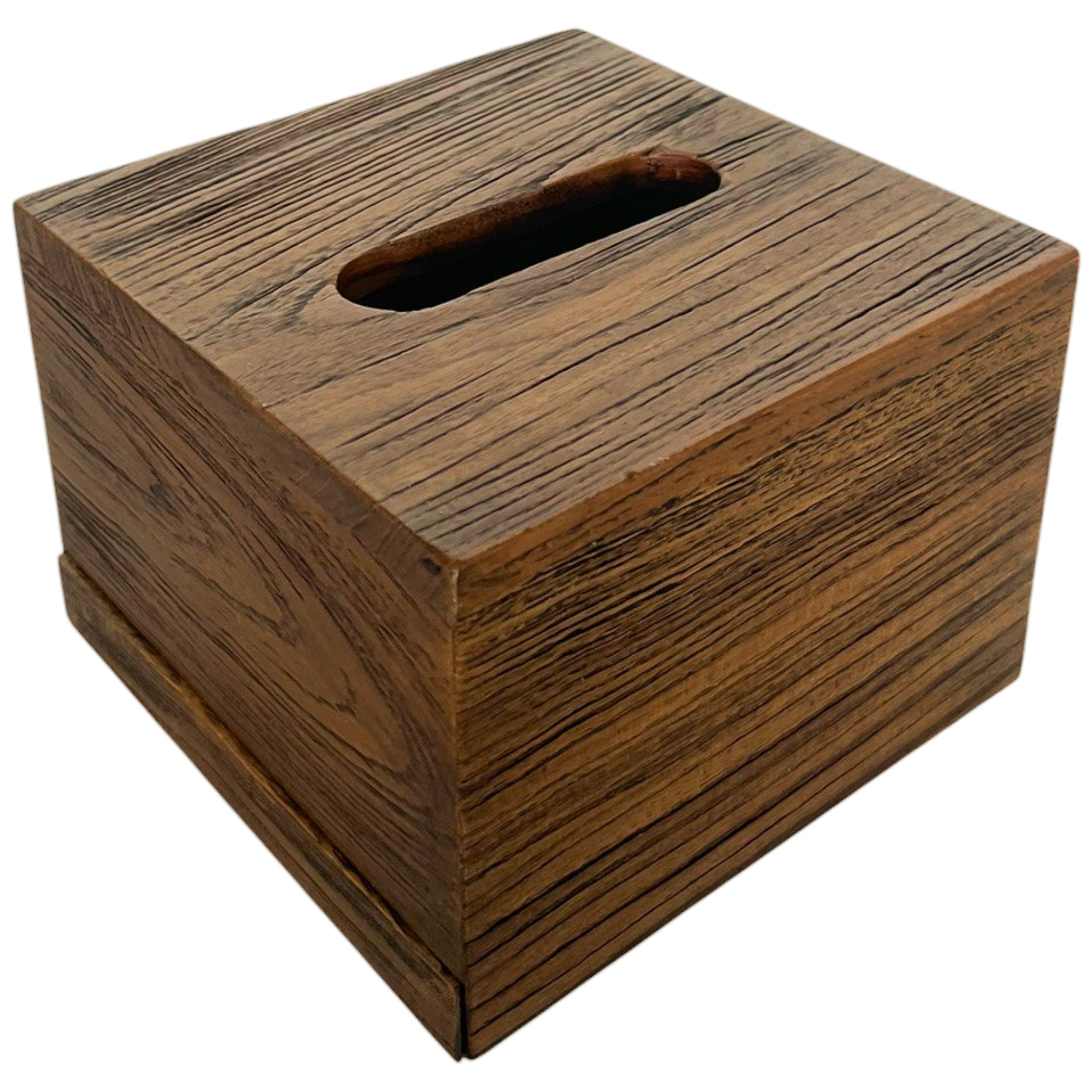 Tissue Box Wooden Square - Rustic