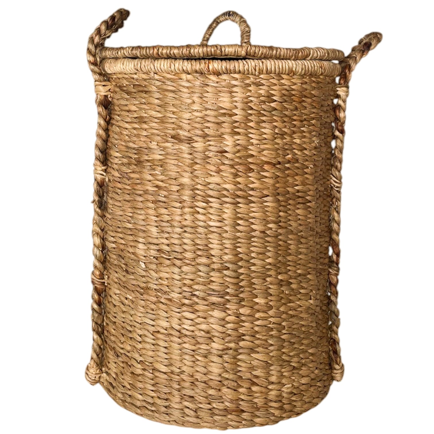 Basket Laundry Tabung Handle Kepang Tutup