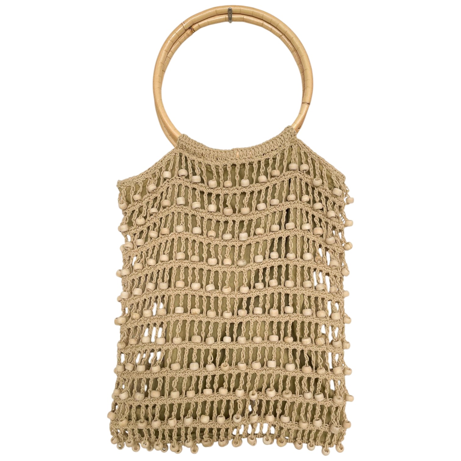 Bag Biji Kayu Handle Rattan