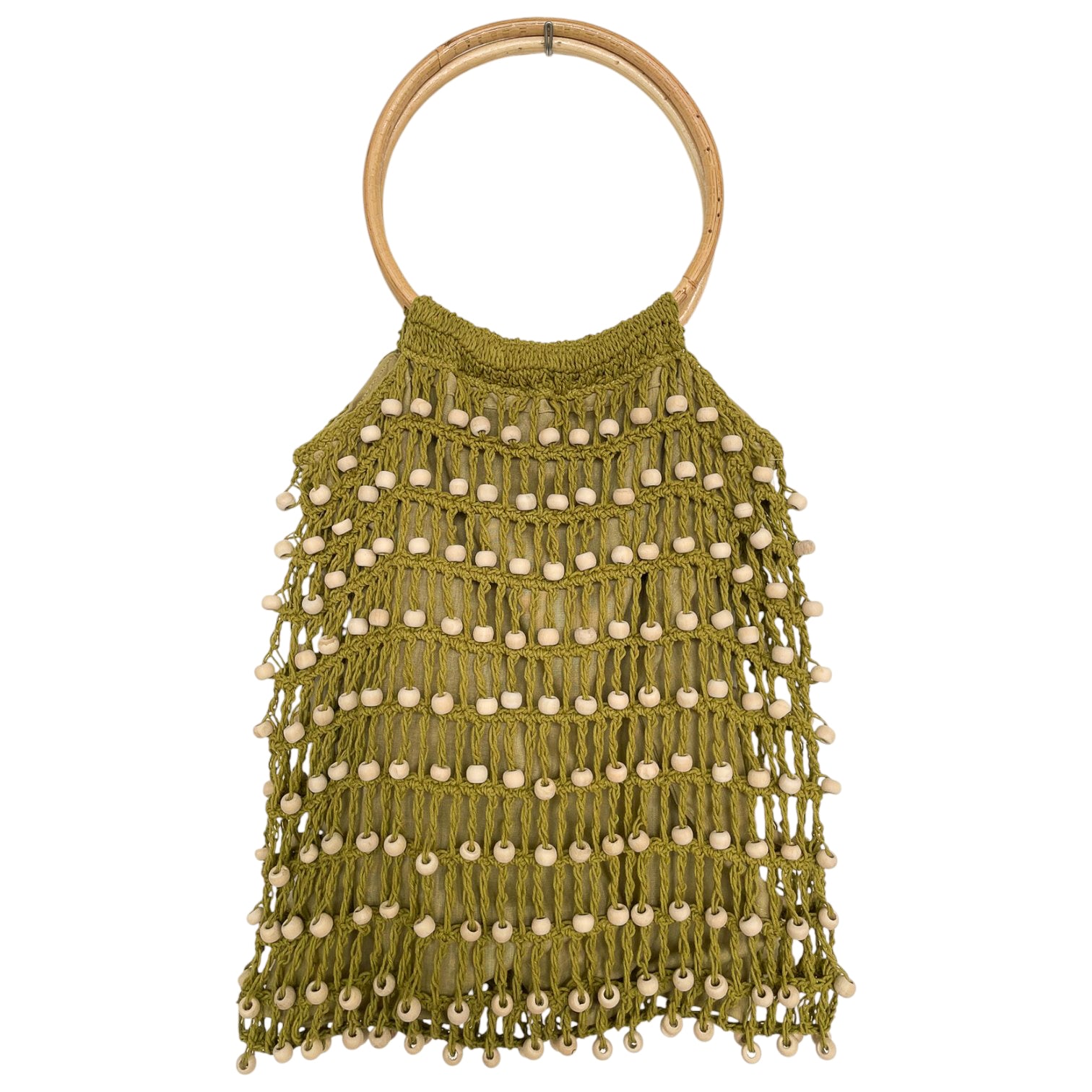 Bag Biji Kayu Handle Rattan