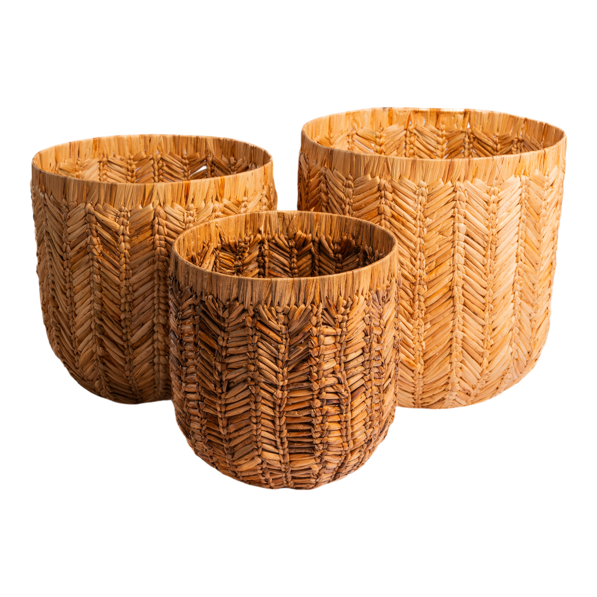 Basket Laundry Eceng Rustic Wave