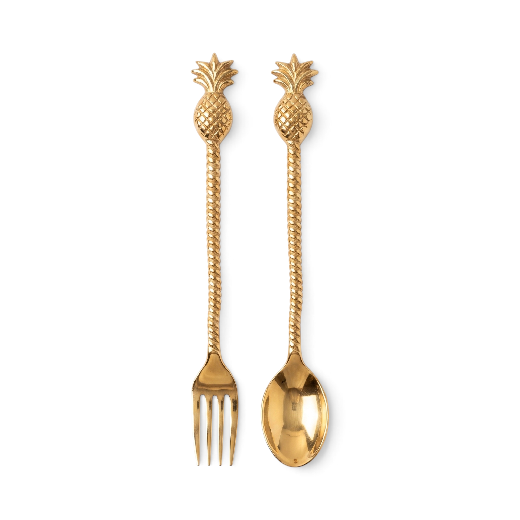 Pineapple Brass Spoon & Fork