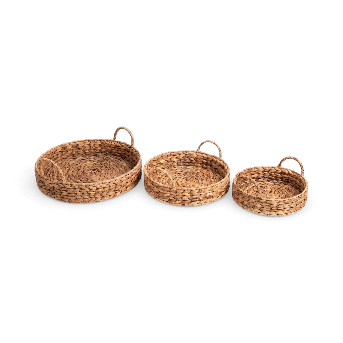 Tray Eceng Round Handle Lilit