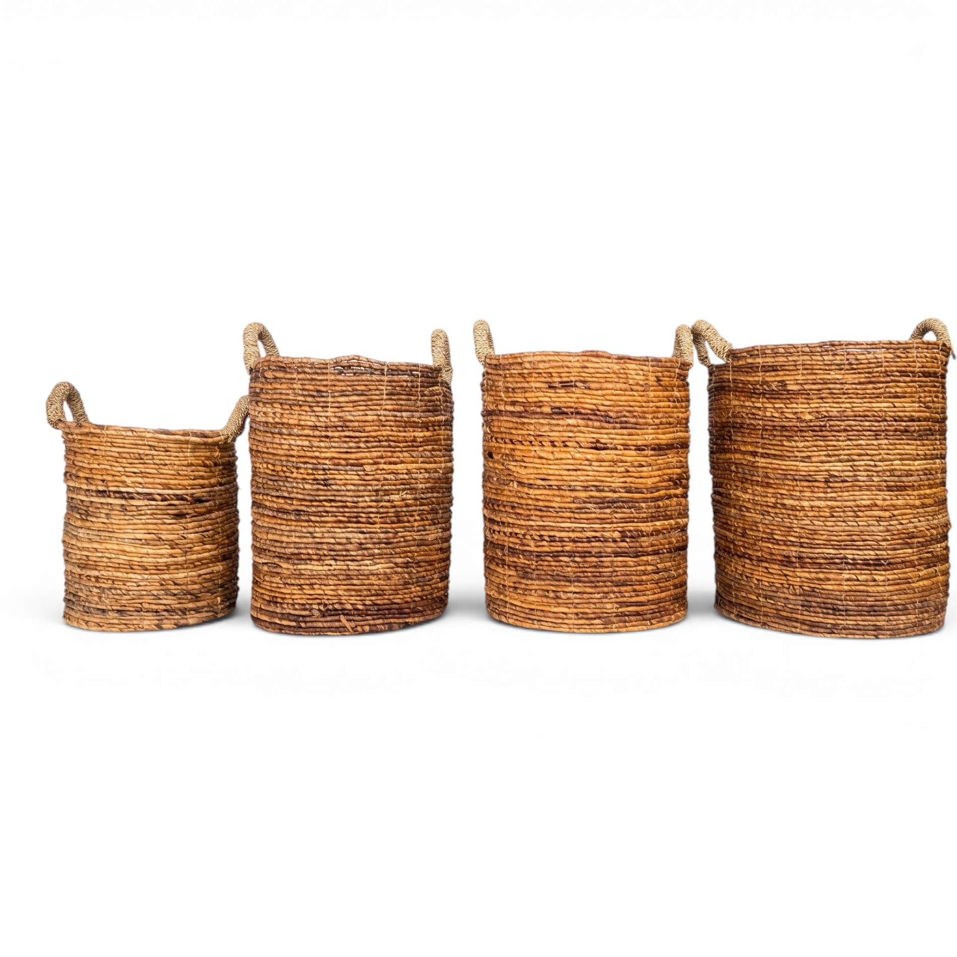 Basket Laundry Banana Leaf Handle Seagrass