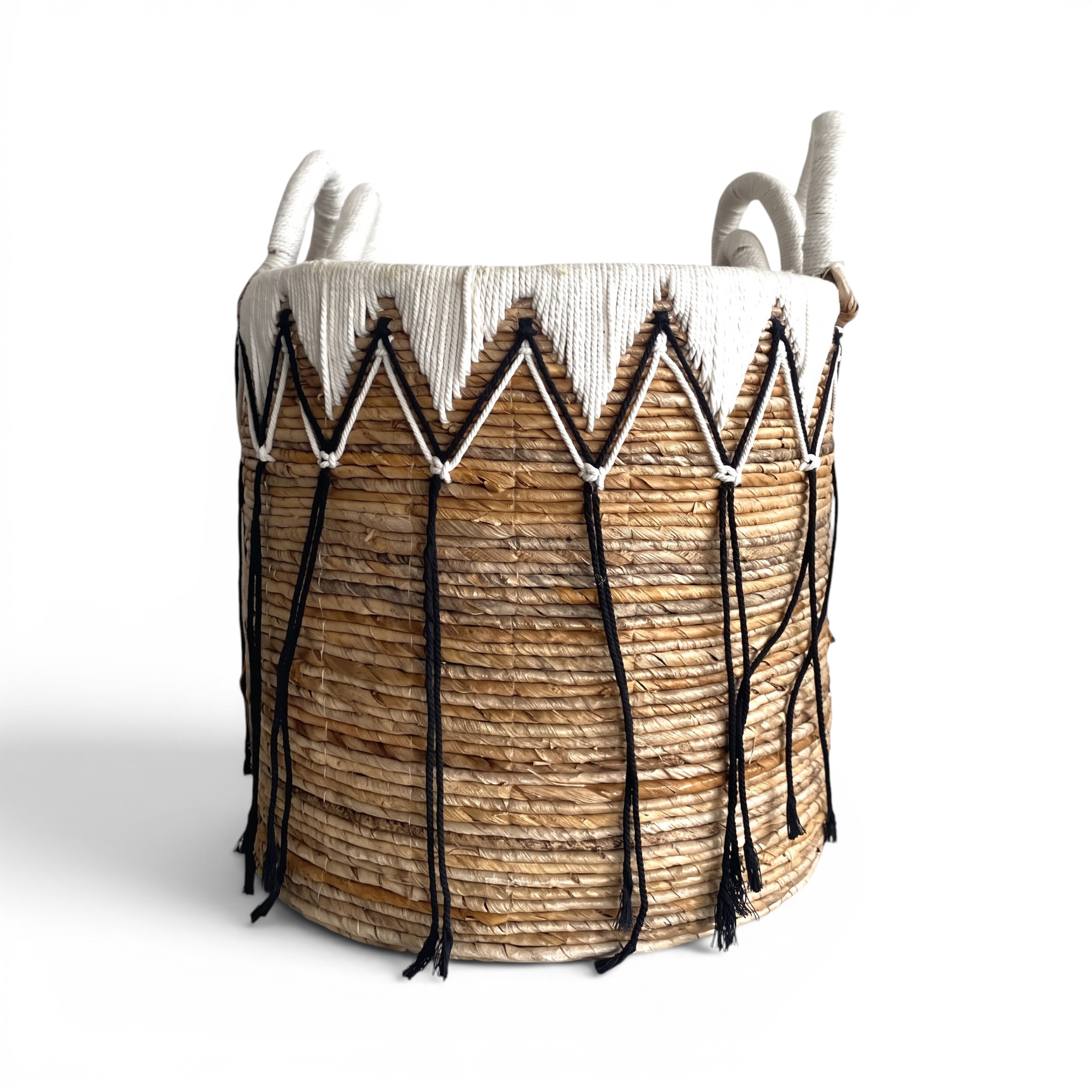 Basket Laundry Banana Makram Tassel