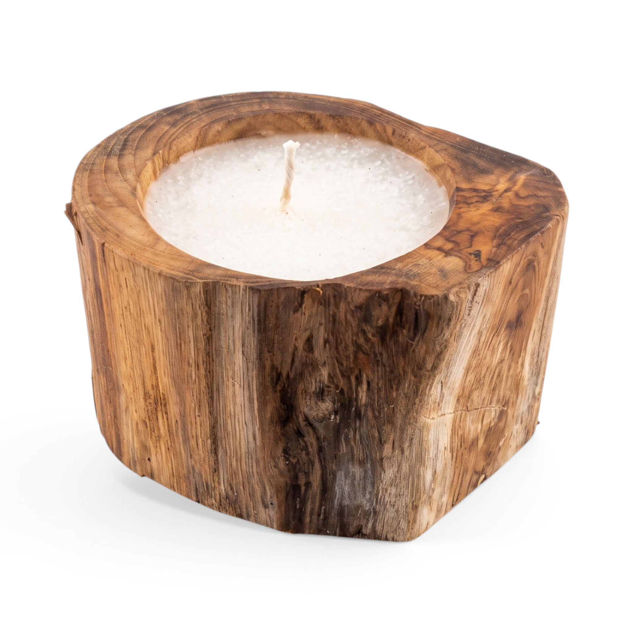 Wooden Log Candle