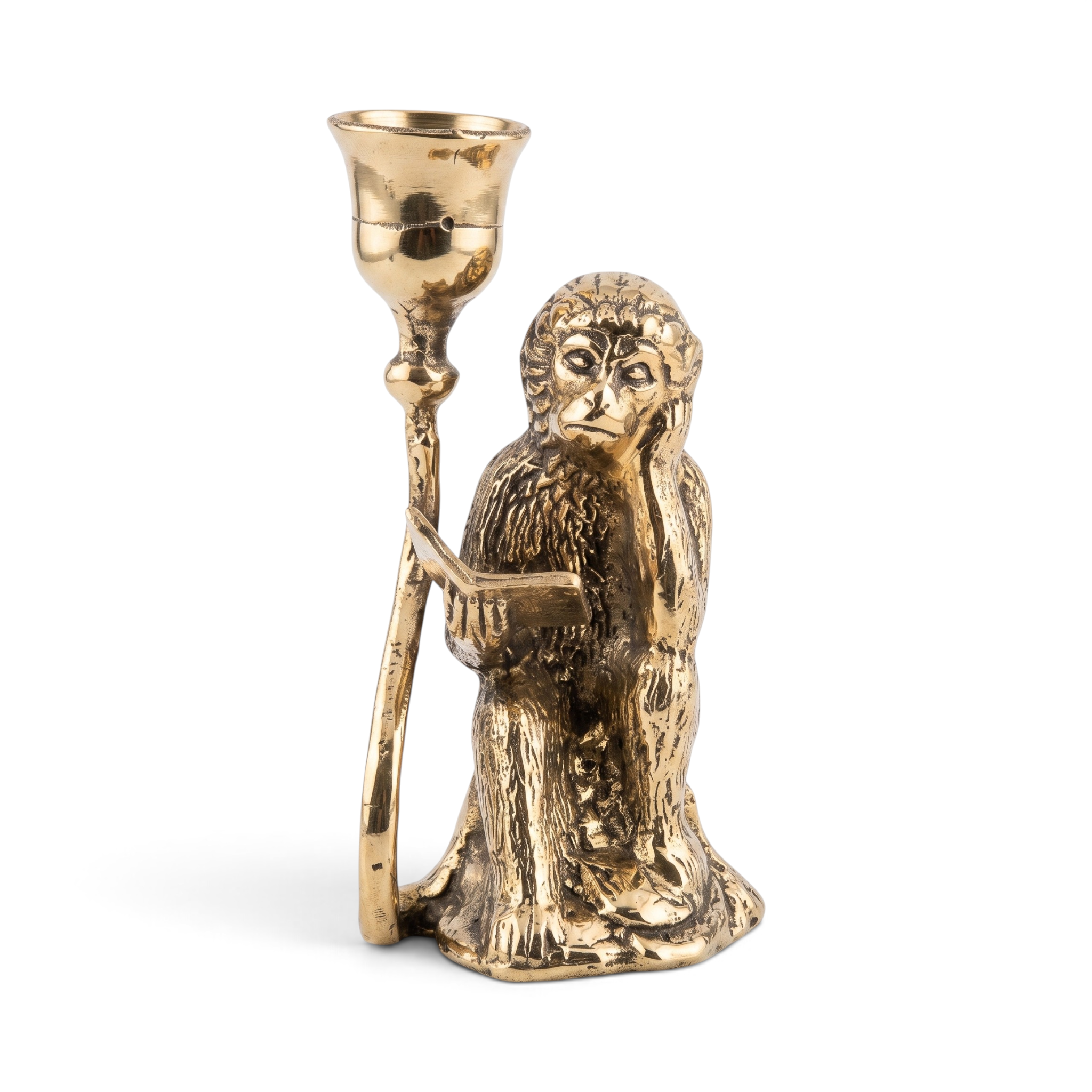 Brass Monkey Reader Candle Holder