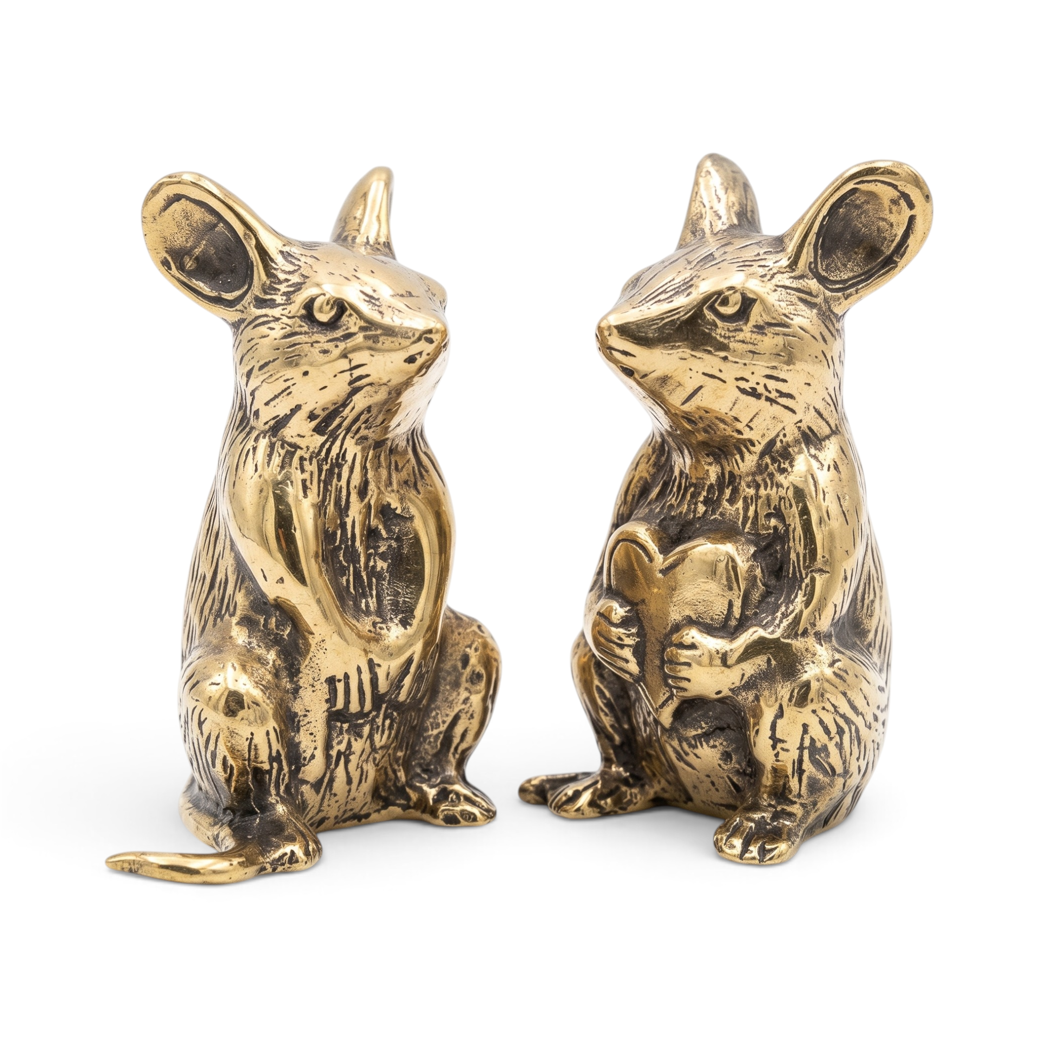 Brass Miniature Couple Mouse set