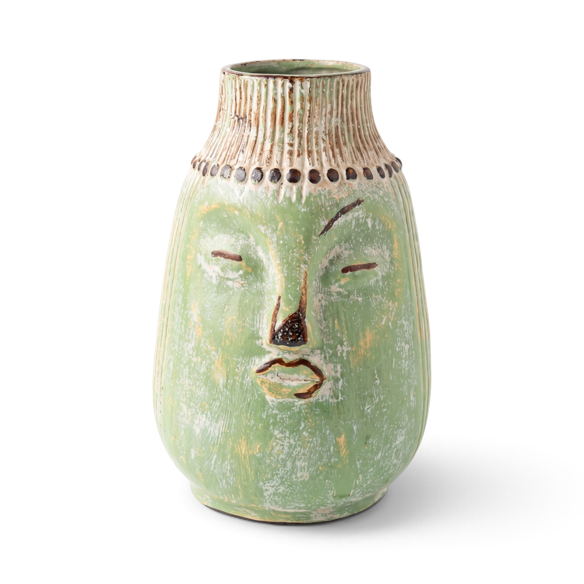 Mini Pottery Face Green