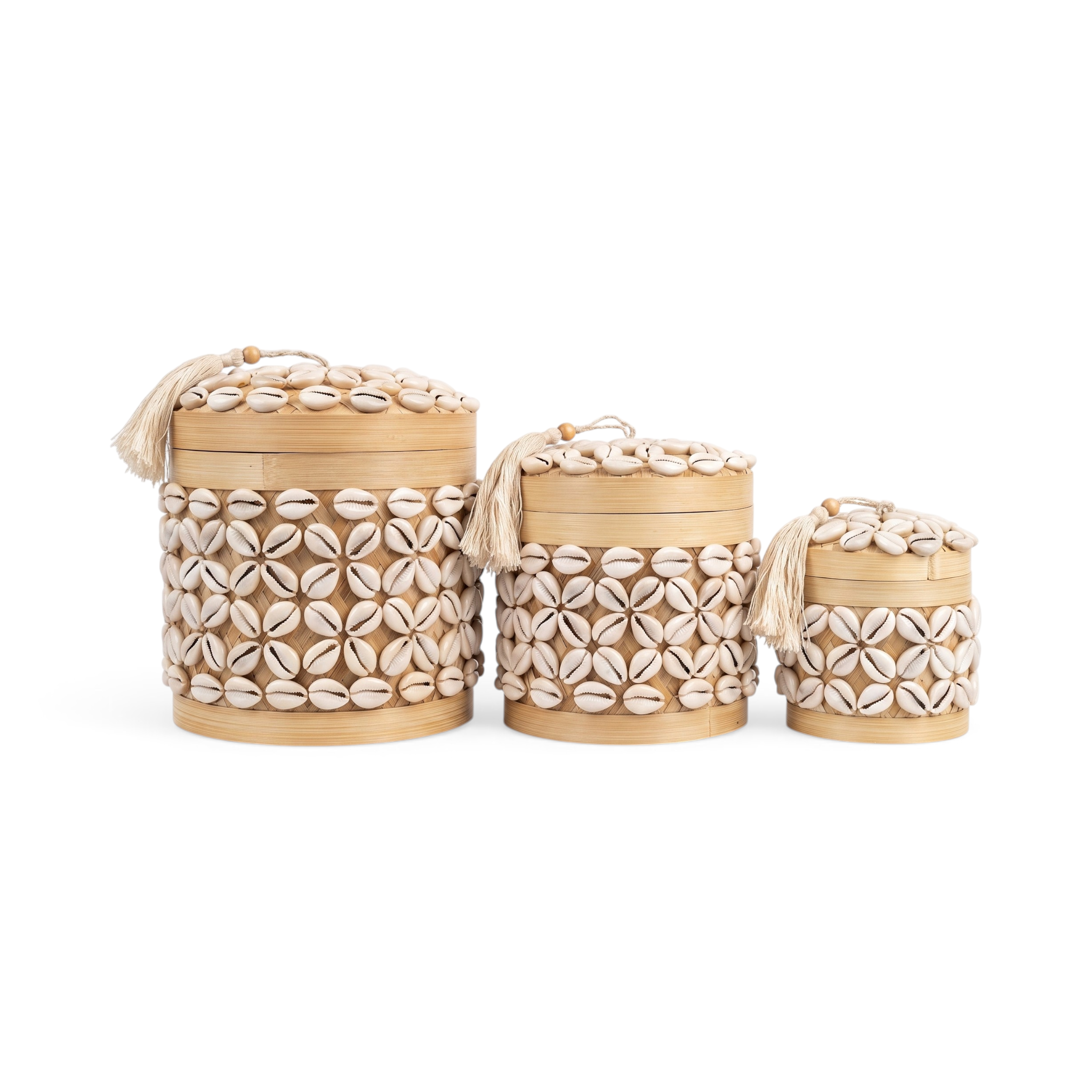TDH Toples Bamboo Kerang Pipih Tassel