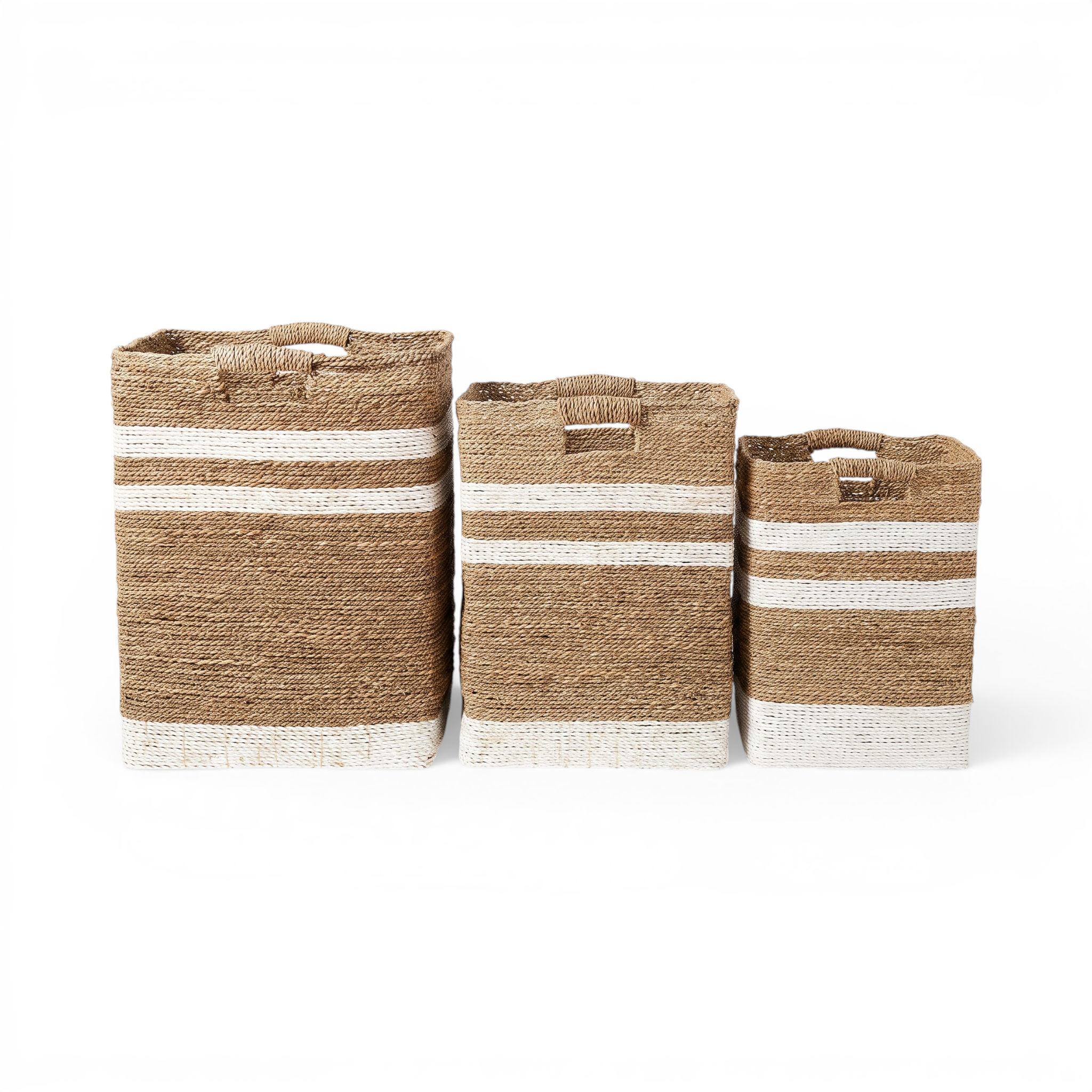 Basket Laundry Kotak Handle Lubang Lis