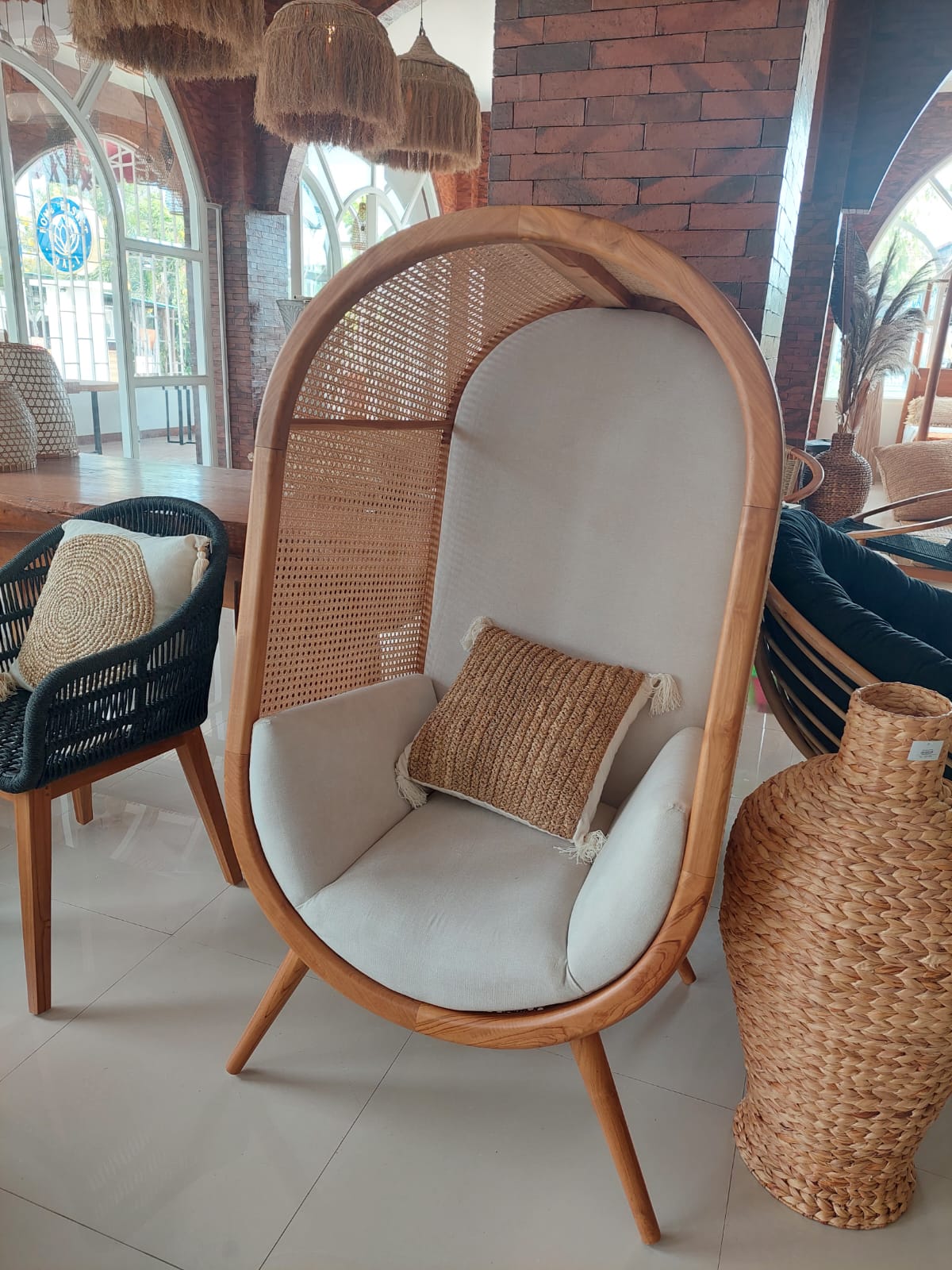 家具 椅子 ラタン エッグ