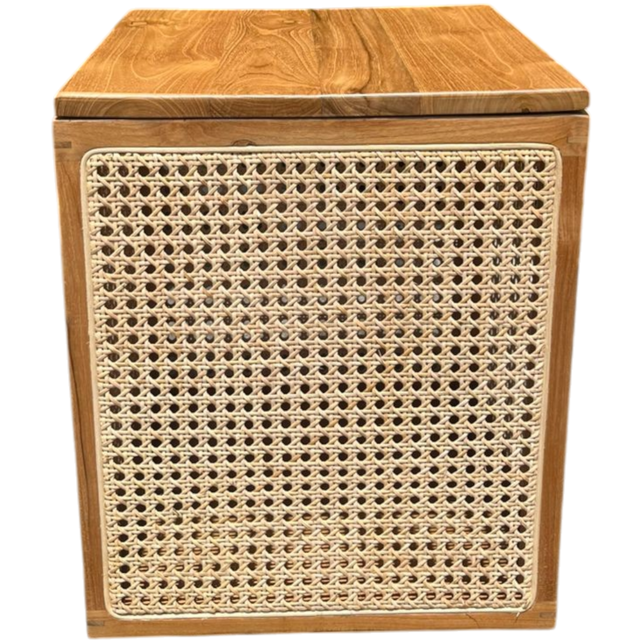 Basket Laundry Wooden Rattan Square Isabela