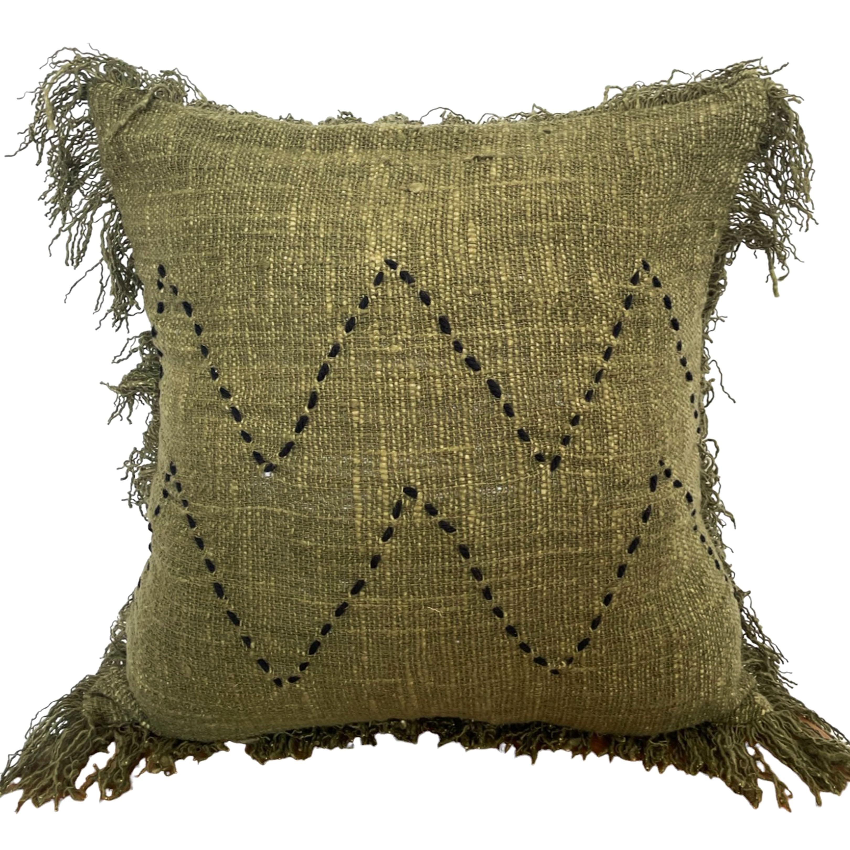 Housse de coussin Jemme Stitch Fringe (carrée)