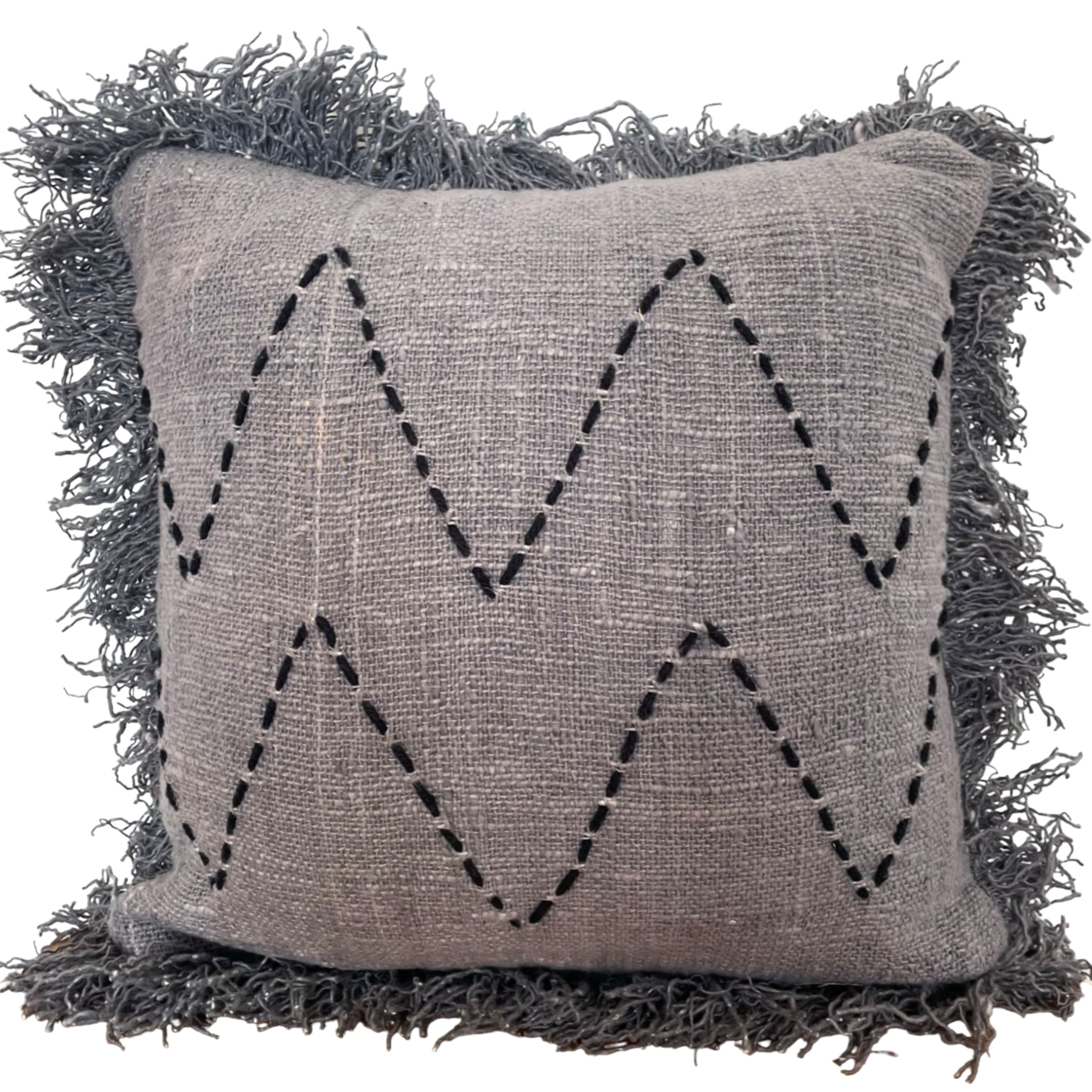Housse de coussin Jemme Stitch Fringe (carrée)