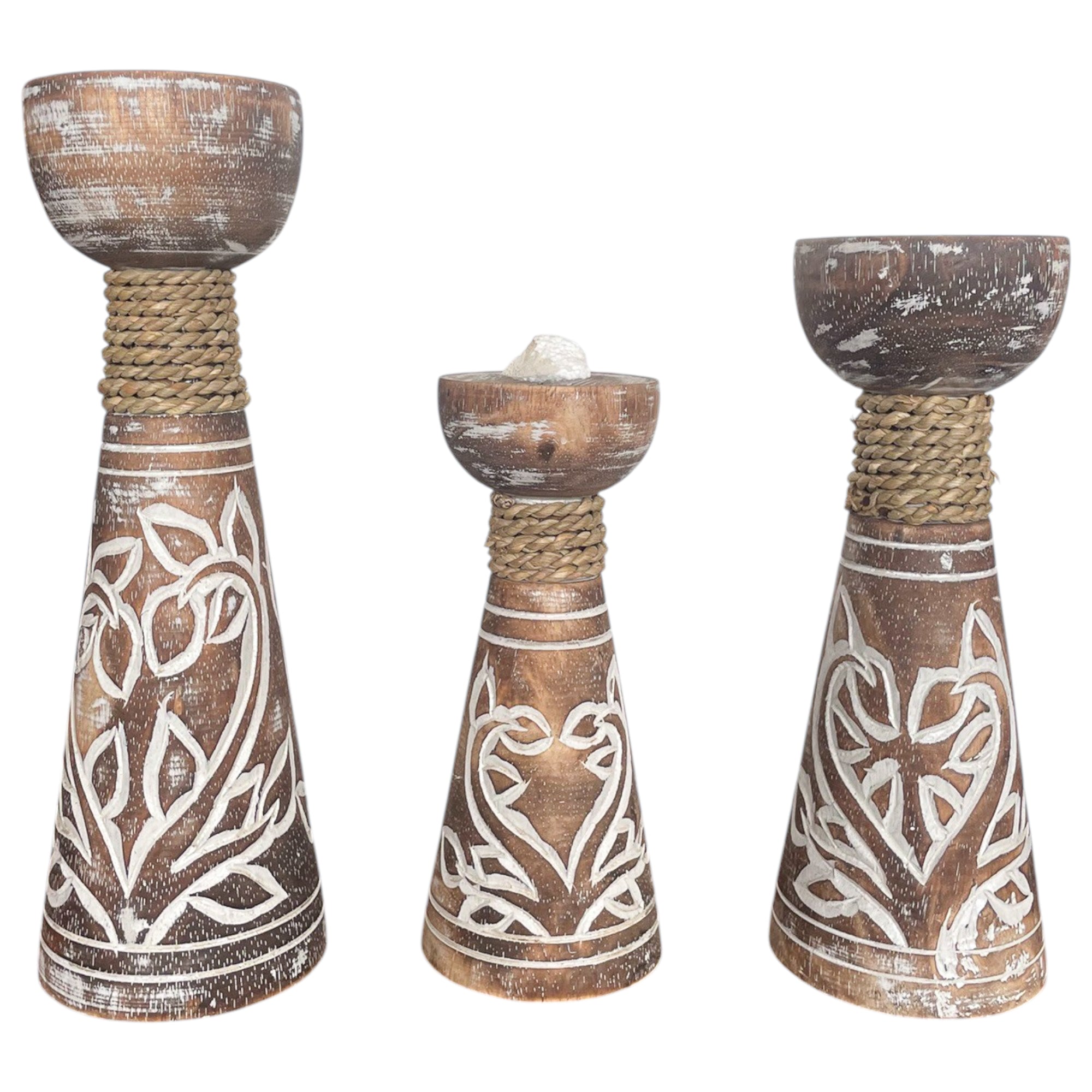 Miniature Candle Holder Toraja Set Of 3