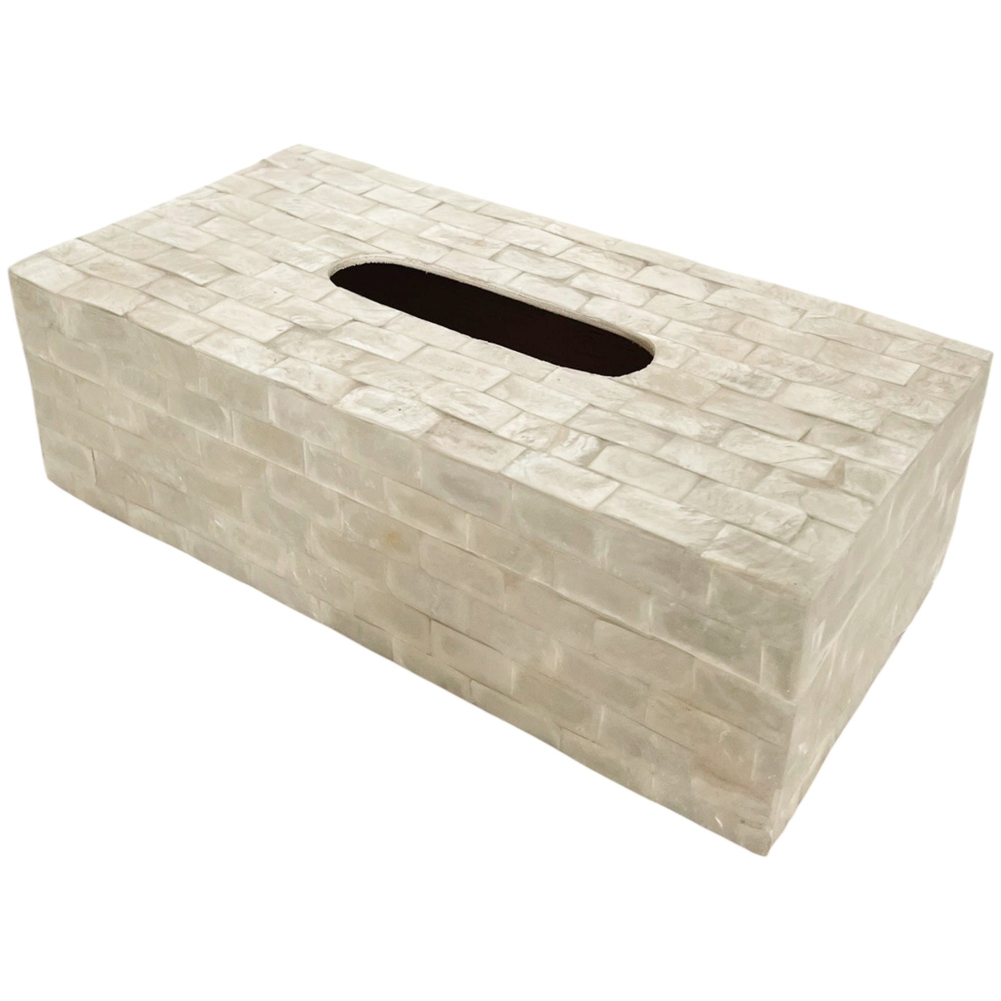 Tissue Box Kerang - White